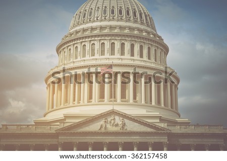 Capitol Hill Building in Washington DC with Vintage Filter Royalty-Free Stock Photo #362157458