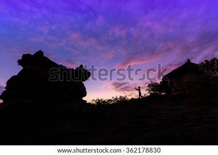 A landscape picture of Thai geographic,"A mystic rock".