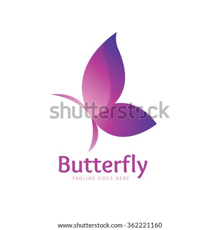 Butterfly beauty vector logo template