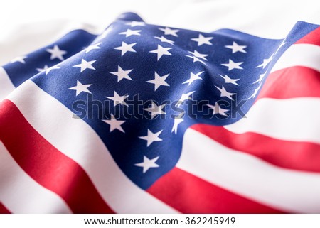 American flag waving in the wind..