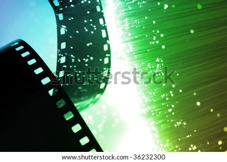 Fiber optical background with lots of light spots