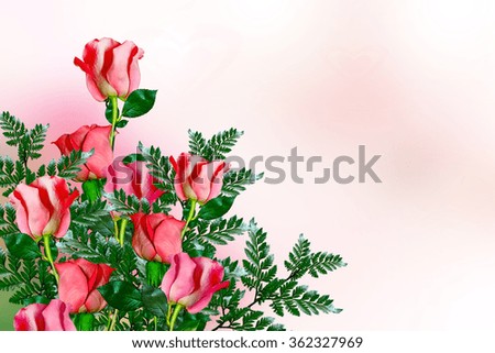 The buds of flowers roses. Holiday card