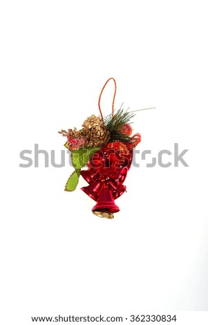 Christmas decoration on a Christmas tree, bells with pine cones