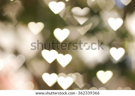 gold heart shape bokeh background