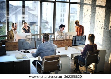Business People Meeting Discussion Working Office Concept Royalty-Free Stock Photo #362358830