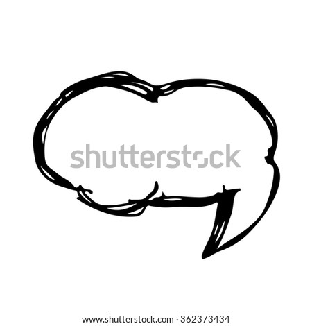 Speech bubble hand drawn Illustration symbol design