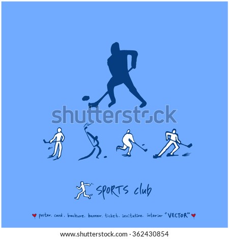 Hand drawn Sport illustration - vector / sports poster background