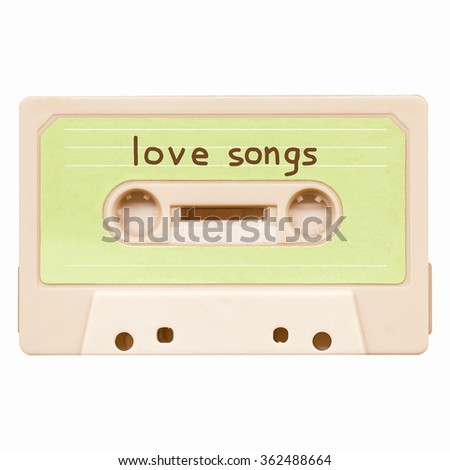 Magnetic tape cassette mixtape of love songs vintage