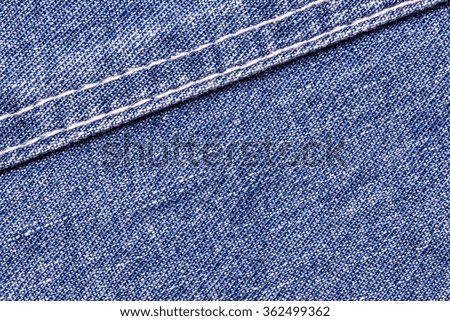 Blue jeans sew closeup texture. 