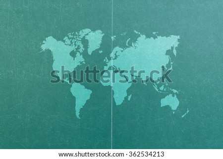 Table tennis wood texture surface natural color use for background with world map