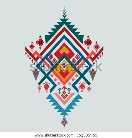 Aztec tribal design mix geometric textile vector Royalty-Free Stock Photo #362535965