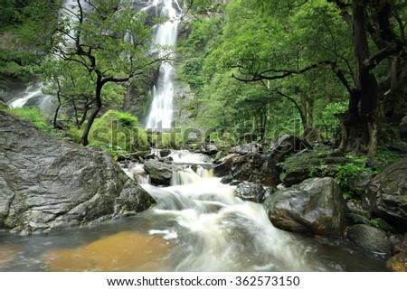 Klong Larn Waterfall, Paradise waterfall in Tropical rainforest of Thailand , water fall in deep forest at Kampangpetch province Thailand . 