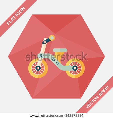 Kids Tricycle flat icon with long shadow,eps10