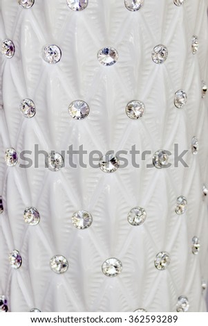The glossy surface of the fabric with sequins