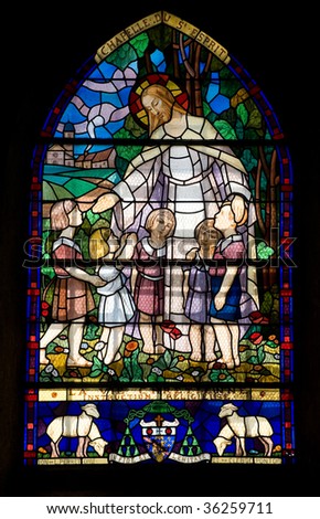 Pont-de-Beauvoisin (Savoie, Rhone-Alpes, France) - Stained glass into the St-Clement church