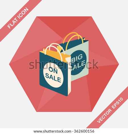 shopping paper bag flat icon with long shadow,eps10