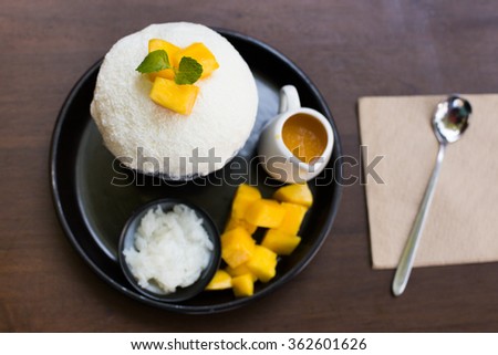 Mango Bingsu Korea dessert.