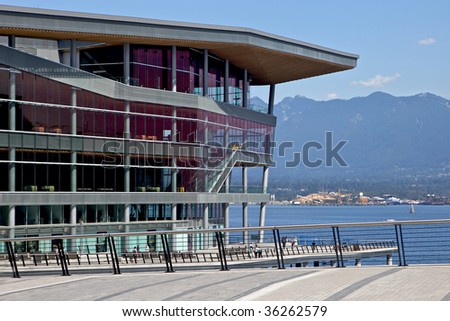 Shiny and modern building with steel and glass in Vancouver