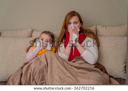 family flu season at home Royalty-Free Stock Photo #362702216