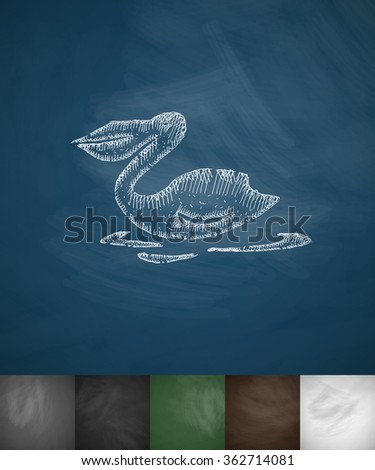 pelican icon. Hand drawn vector illustration