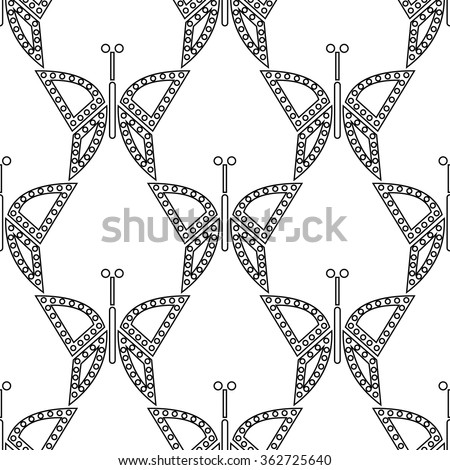 Seamless vector pattern with insects, symmetrical black and white background with butterflies.