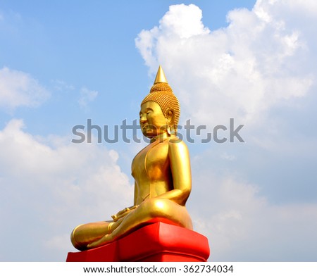 Beautiful gold of Buddha in the temple