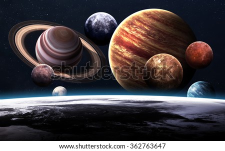 High resolution images presents planets of the solar system. This image elements furnished by NASA.