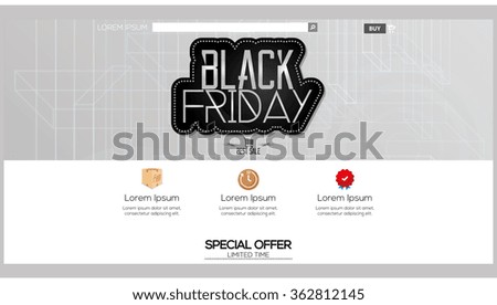 Colored web template with a black friday theme