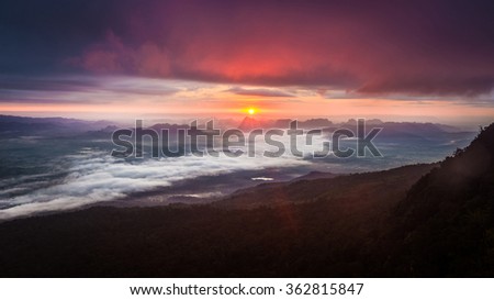 Sunrise at Phukradueng national park : Thailand