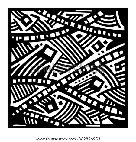 Abstract woodcut style pattern. Vector design element illustration