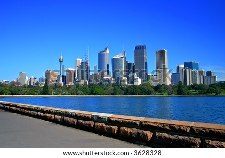 A view of Sydney's skyline from the Royal Botanical Garden