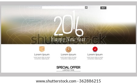 Colored web template with a new year theme