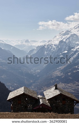 winter landscape. Alps. The mountains in the snow