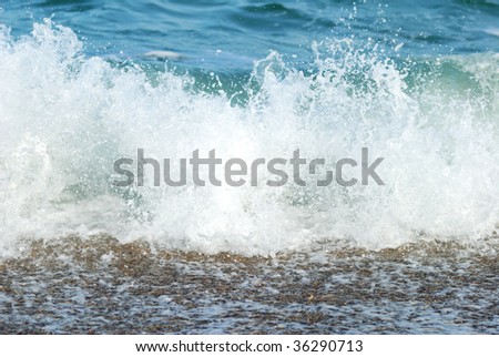 Rough wave on seacoast