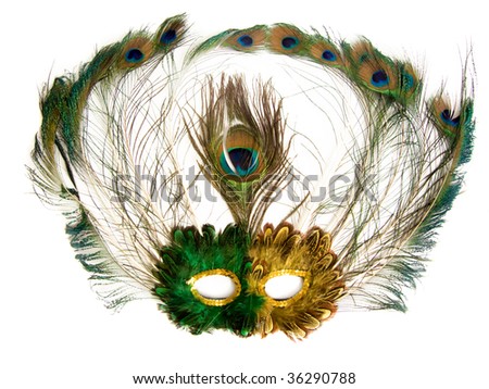 Carnival mask, isolated over white.