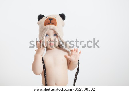 Little baby in a funny hat 