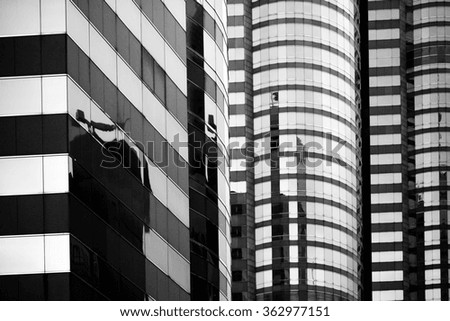 Black and White images of Commercial buildings 