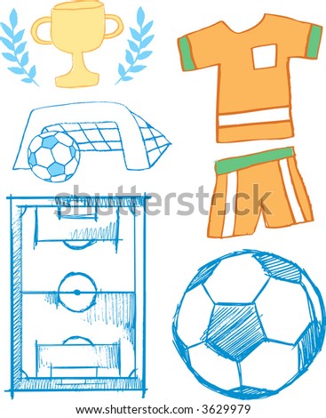 Sketchy Soccer Set Vector Illustration