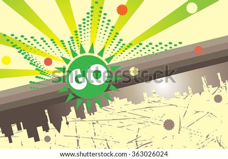 Traffic lights. Go. Abstract horizontal poster