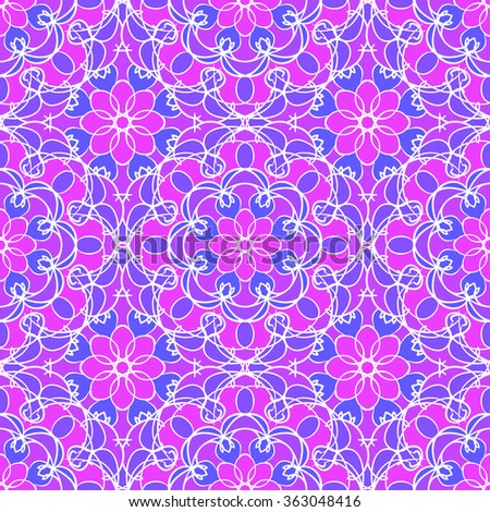 Seamless pattern with mandala round circular ornament, geometric floral pattern, decorative repeating fabric texture. Tribal ethnic motif, vector abstract background

