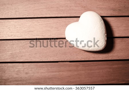 Hearts on wood table
