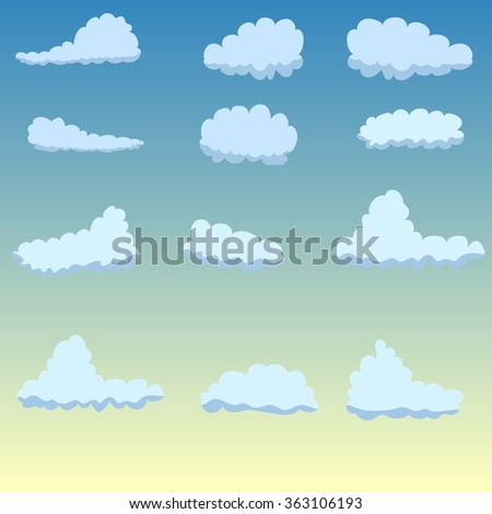 Design Elements. Clouds on blue backgroud