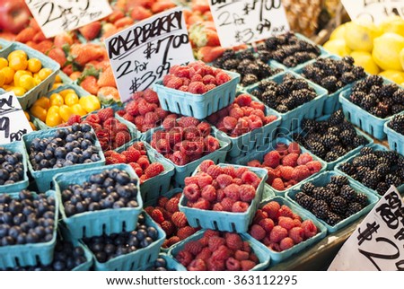 Various berries from a local farmer market