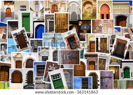 door  images from all over the world in a   patchwork
