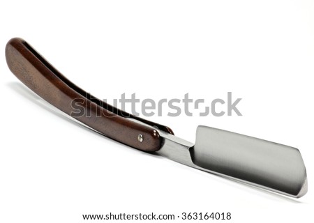 straight razor isolated on white background Royalty-Free Stock Photo #363164018