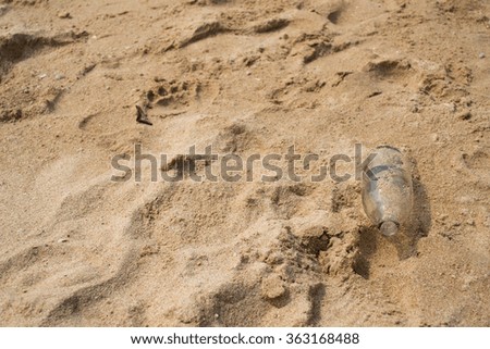 bottle on sand/beach
