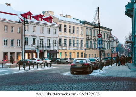 Europe. Lithuania. Street of Vilnius Royalty-Free Stock Photo #363199055