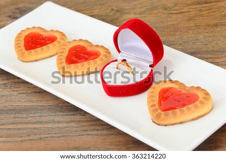 Cookies in the Shape of Hearts. Studio Photo