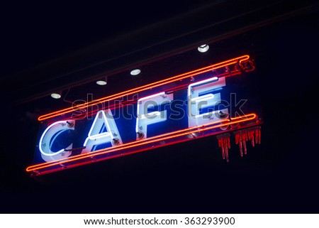 Cafe neon sign