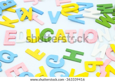 Education  word with alphabet backgroud